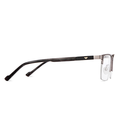 Vincent Chase Online Mid Gunmetal Half Rim Rectangle left side
