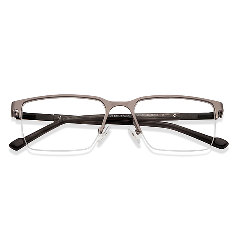 Vincent Chase Online Gunmetal Half Rim Rectangle left side