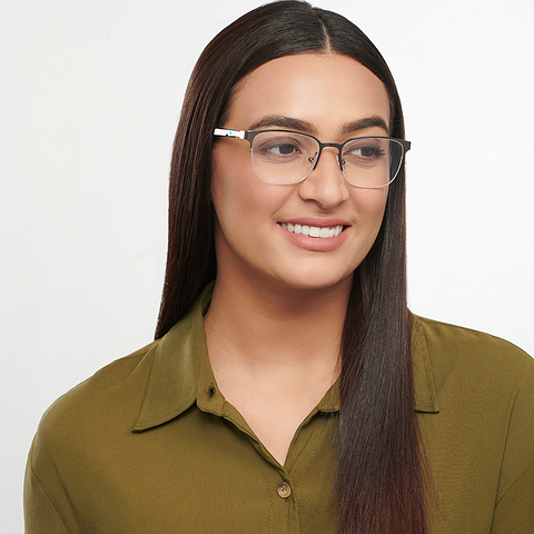 Vincent Chase Online Mid Gunmetal Half Rim Square right side