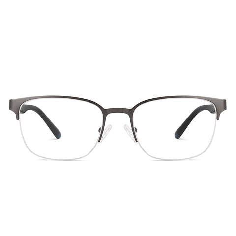 Vincent Chase Online Mid Gunmetal Half Rim Square left side