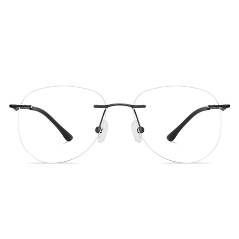 Vincent Chase Online Mid Gunmetal Rimless Aviator left side