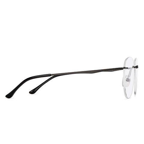 Vincent Chase Online Gunmetal Rimless Aviator left side