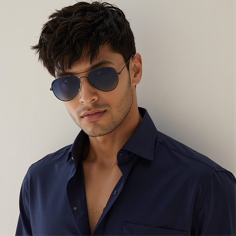 Vincent Chase Polarized Mid Gunmetal Full Rim Aviator right side