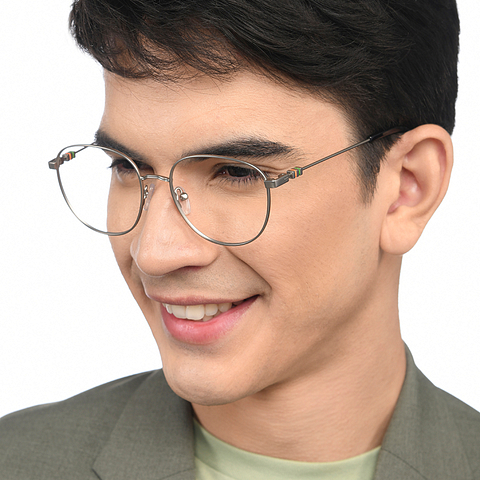 Vincent Chase Online Mid Gunmetal Full Rim Round left side