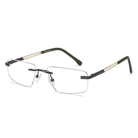Vincent Chase Online Mid Gunmetal Rimless Rectangle right side