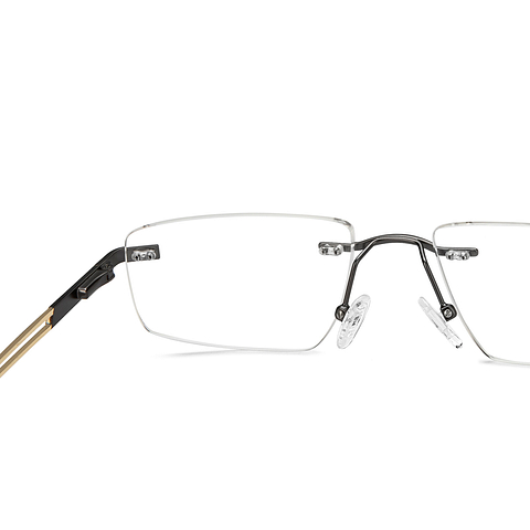 Vincent Chase Online Mid Gunmetal Rimless Rectangle right side