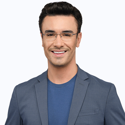 Vincent Chase Online Mid Gunmetal Half Rim Rectangle right side