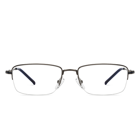 Vincent Chase Online Mid Gunmetal Half Rim Rectangle left side
