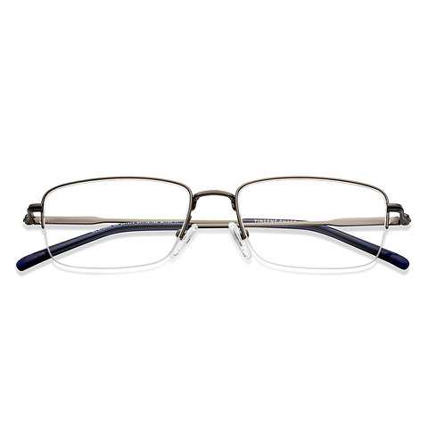 Vincent Chase Online Mid Gunmetal Half Rim Rectangle left side