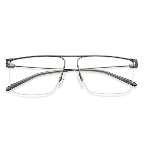 Vincent Chase Online Mid Gunmetal Half Rim Square left side