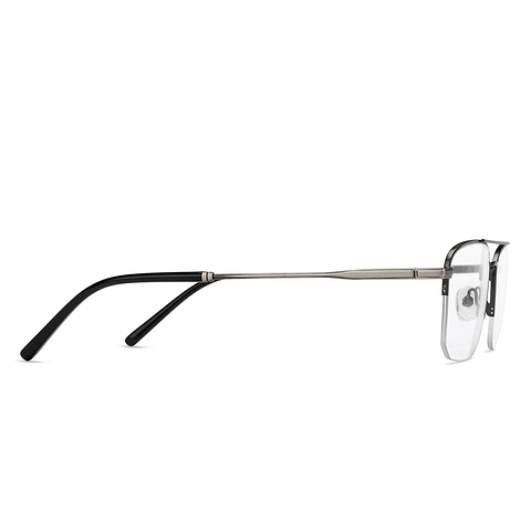 Vincent Chase Gunmetal Half Rim Rectangle left side