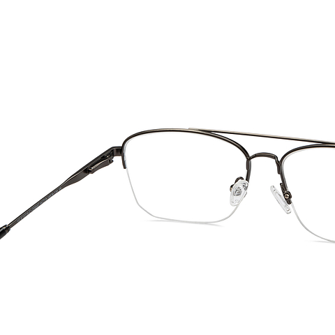 Vincent Chase Gunmetal Half Rim Rectangle right side