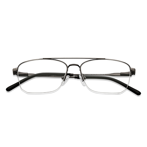 Vincent Chase Gunmetal Half Rim Rectangle left side