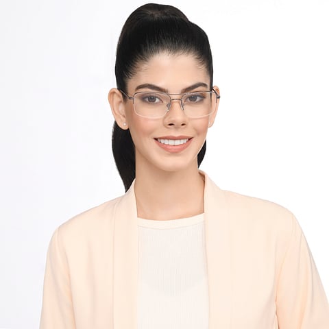 Vincent Chase Online Mid Gunmetal Half Rim Square left side