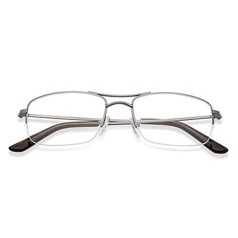 Vincent Chase Online Mid Gunmetal Half Rim Square left side