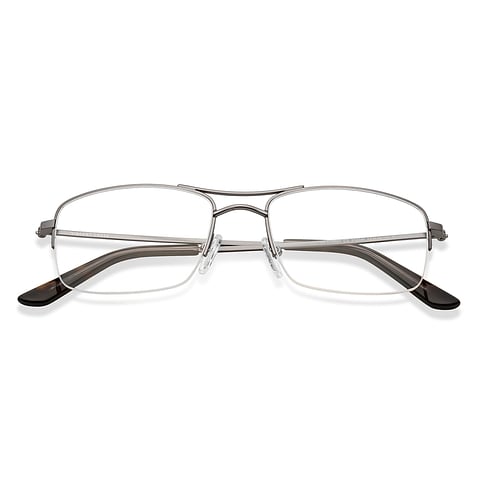 Vincent Chase Gunmetal Half Rim Rectangle left side