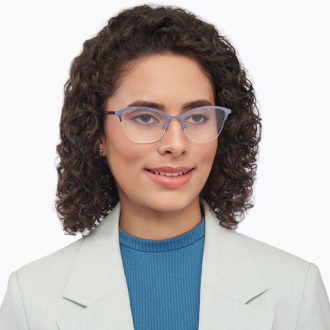 Vincent Chase Online Lavender Half Rim Cat Eye left side