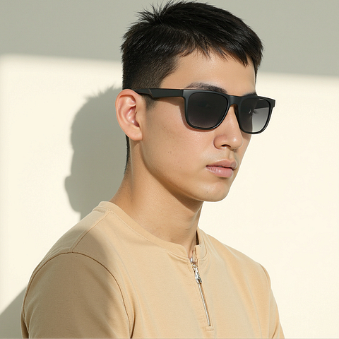 Vincent Chase Polarized Black Full Rim Square left side