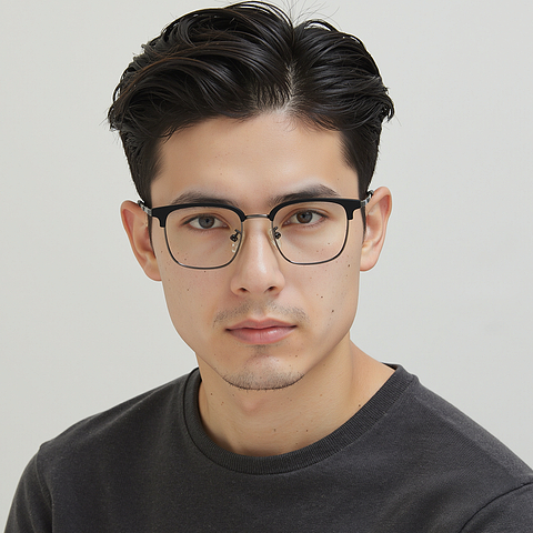 Vincent Chase Black Full Rim Square left side