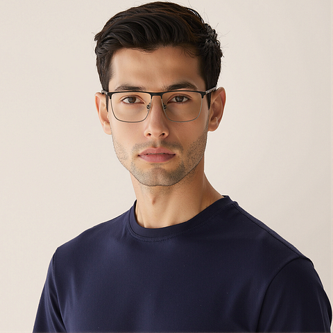 Vincent Chase Black Full Rim Rectangle right side