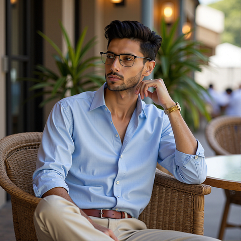Vincent Chase Black Full Rim Rectangle left side