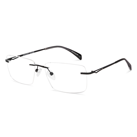 Vincent Chase MATTE BLACK Rimless Rectangle right side