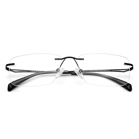 Vincent Chase MATTE BLACK Rimless Rectangle left side