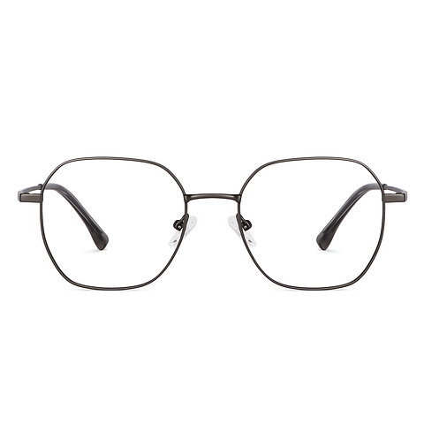 Buy Matte Gunmetal Grey Full Rim Geometric Vincent Chase
