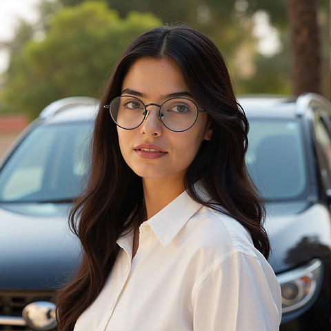 Vincent Chase Mid Gunmetal Full Rim Round right side Vincent Chase Mid Gunmetal Full Rim Round right side