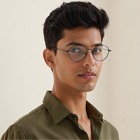 Vincent Chase Mid Gunmetal Full Rim Round right side Vincent Chase Mid Gunmetal Full Rim Round right side