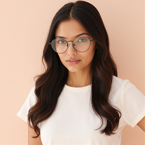 Vincent Chase Mid Gunmetal Full Rim Round left side Vincent Chase Mid Gunmetal Full Rim Round left side