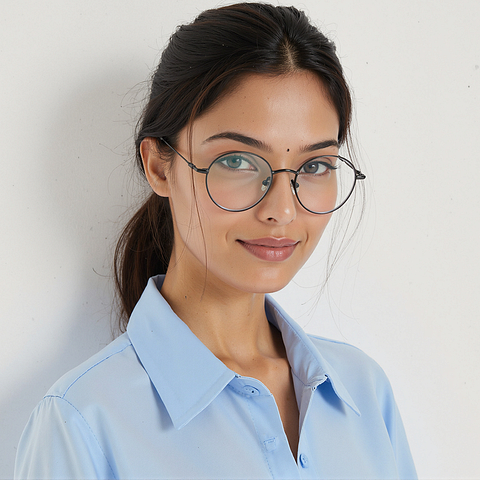 Vincent Chase Mid Gunmetal Full Rim Round right side Vincent Chase Mid Gunmetal Full Rim Round right side