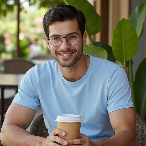 Vincent Chase Mid Gunmetal Full Rim Round left side Vincent Chase Mid Gunmetal Full Rim Round left side