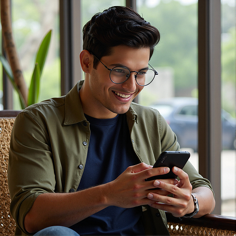 Vincent Chase Mid Gunmetal Full Rim Round left side Vincent Chase Mid Gunmetal Full Rim Round left side