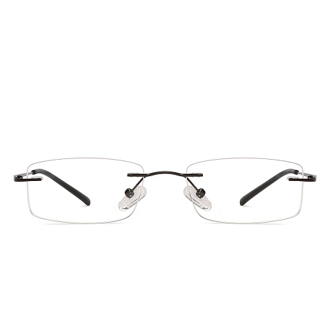 Vincent Chase Mid Gunmetal Rimless Rectangle right side
