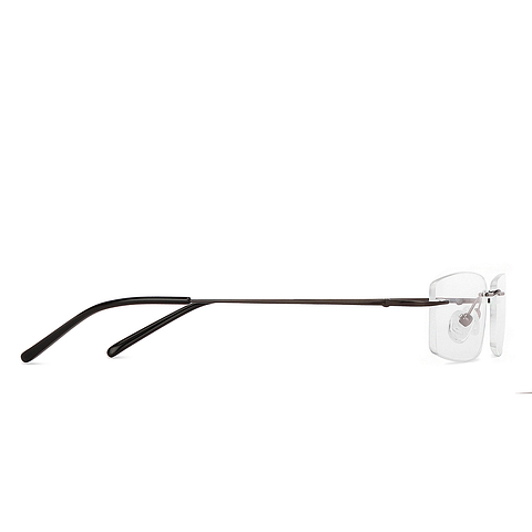 Vincent Chase Mid Gunmetal Rimless Rectangle left side