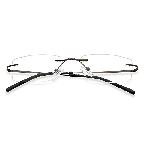 Vincent Chase Mid Gunmetal Rimless Rectangle left side
