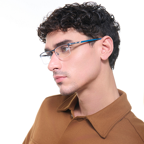 Vincent Chase Navy Blue Half Rim Rectangle right side