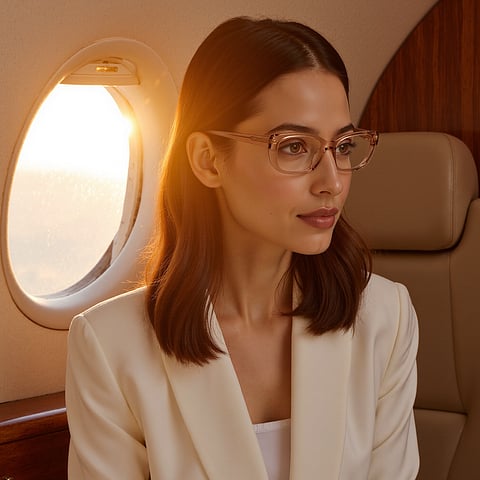 Vincent Chase Orange Transparent Full Rim Cat Eye left side