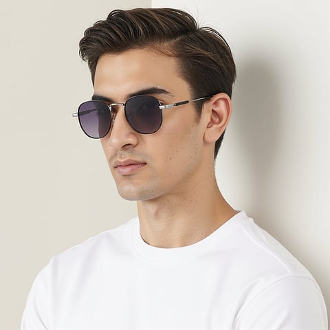 Vincent Chase Polarized Silver Full Rim Round right side