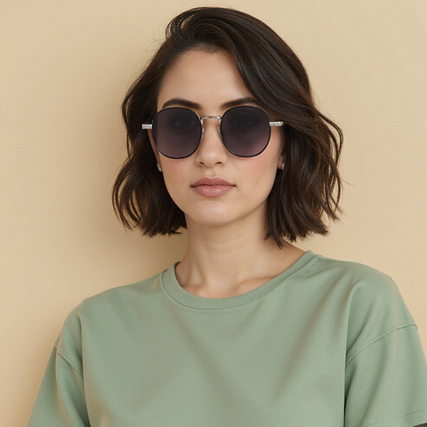 Vincent Chase Polarized Silver Full Rim Round right side
