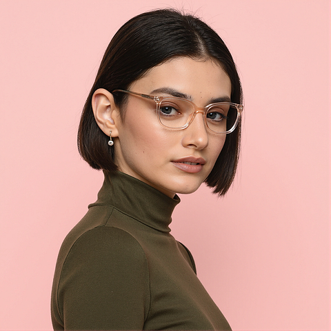 Vincent Chase Pink Transparent Full Rim Rectangle right side