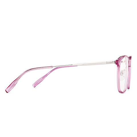 Vincent Chase Pink Transparent Full Rim Round left side