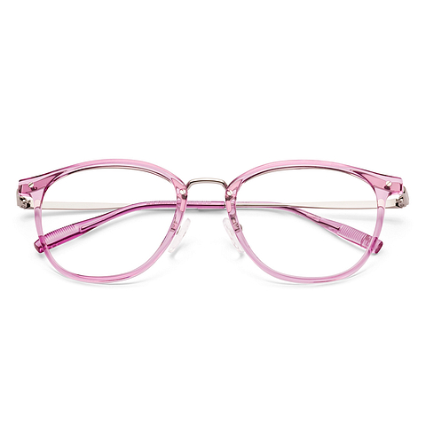 Vincent Chase Pink Transparent Full Rim Round left side