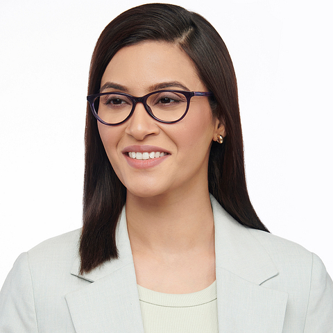 Vincent Chase Online Purple Transparent Full Rim Cat Eye right side
