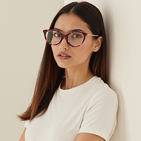 Vincent Chase Red Full Rim Cat Eye left side Vincent Chase Red Full Rim Cat Eye left side