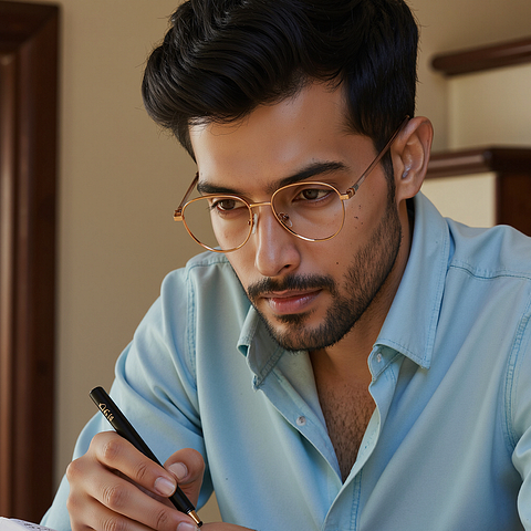 Vincent Chase Rose Gold Full Rim Round left side