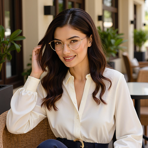 Vincent Chase Rose Gold Full Rim Round right side