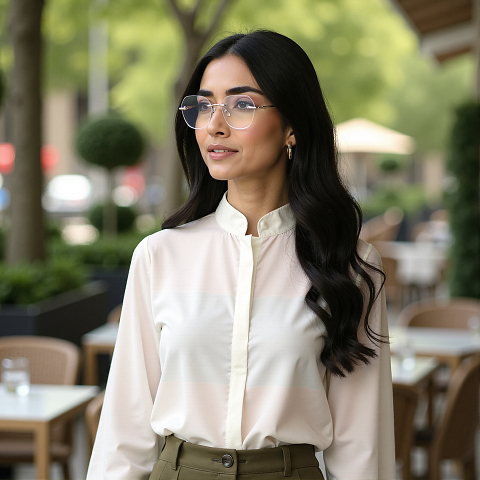 Vincent Chase Online Rose Gold Rimless Round left side