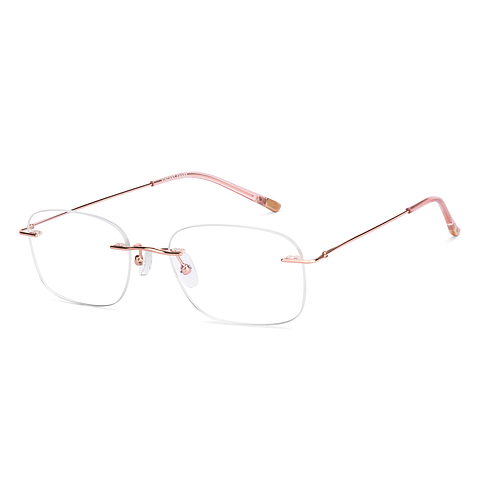 Vincent Chase Online Rose Gold Rimless Rectangle left side